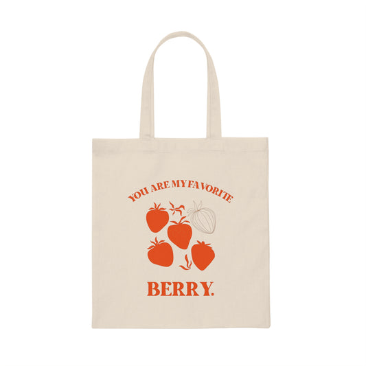 You Are My Favorite Berry Tote Bag - orange