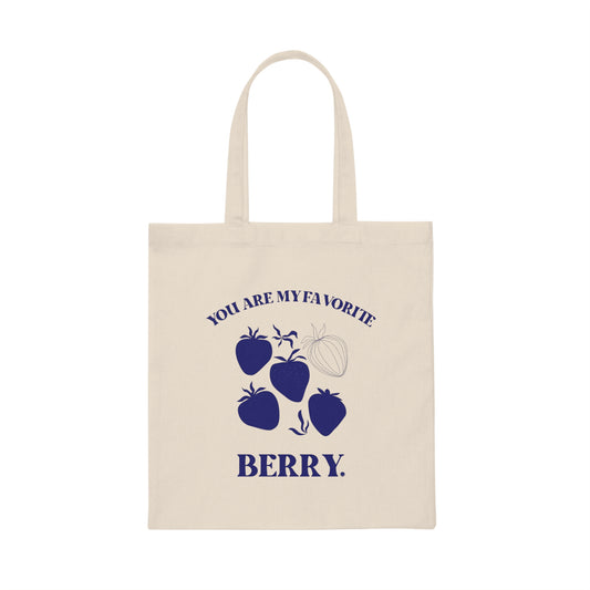 You Are My Favorite Berry Tote Bag - navy